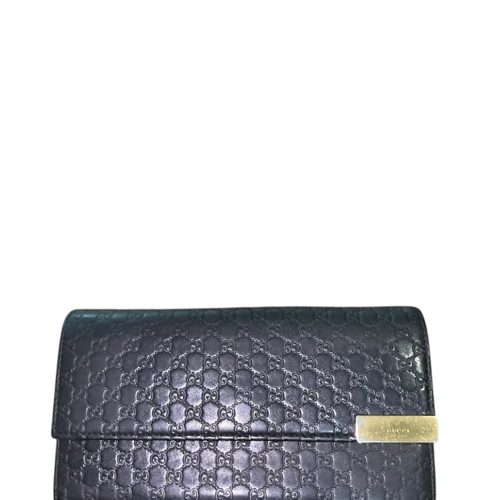 Gucci Black Micro Guccissima Long Wallet
